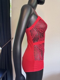 For Love & Lemons Skivvies Women's Infatuation Red Bodysuit Size M - NWT