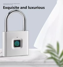Smart Fingerprint Padlock Waterproof Keyless Door Lock USB Rechargeable Security