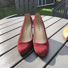 Women's Via Spiga Amelia Darby Burgudy Suede Leather Wedge Heel Pumps 7.5