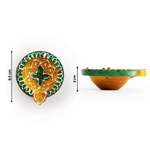 Earthen Diya Clay Terracotta Diwali Tealight Holder for Pooja Deepak Decorati... - Picture 5 of 9