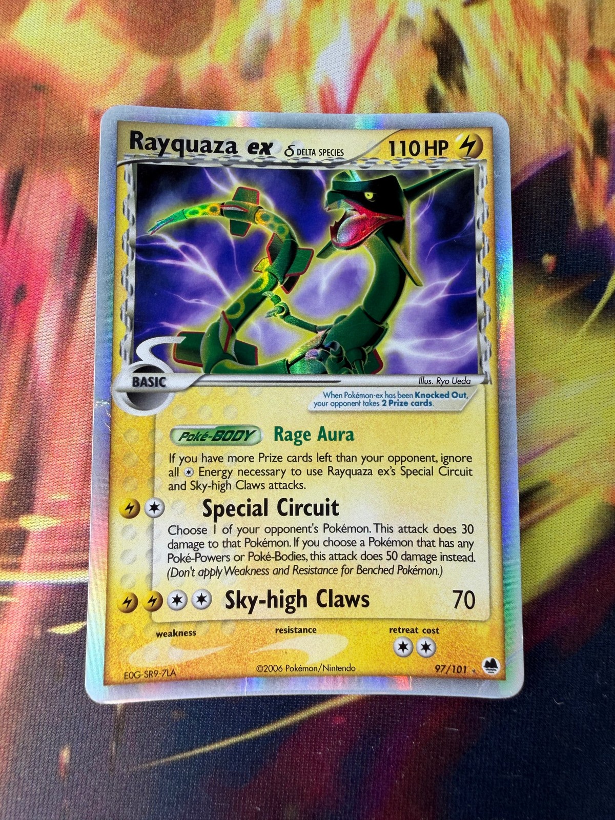Rayquaza ex 97/101 LP-DMG Holo Rare EX Dragon Frontiers 2006 Pokemon TCG
