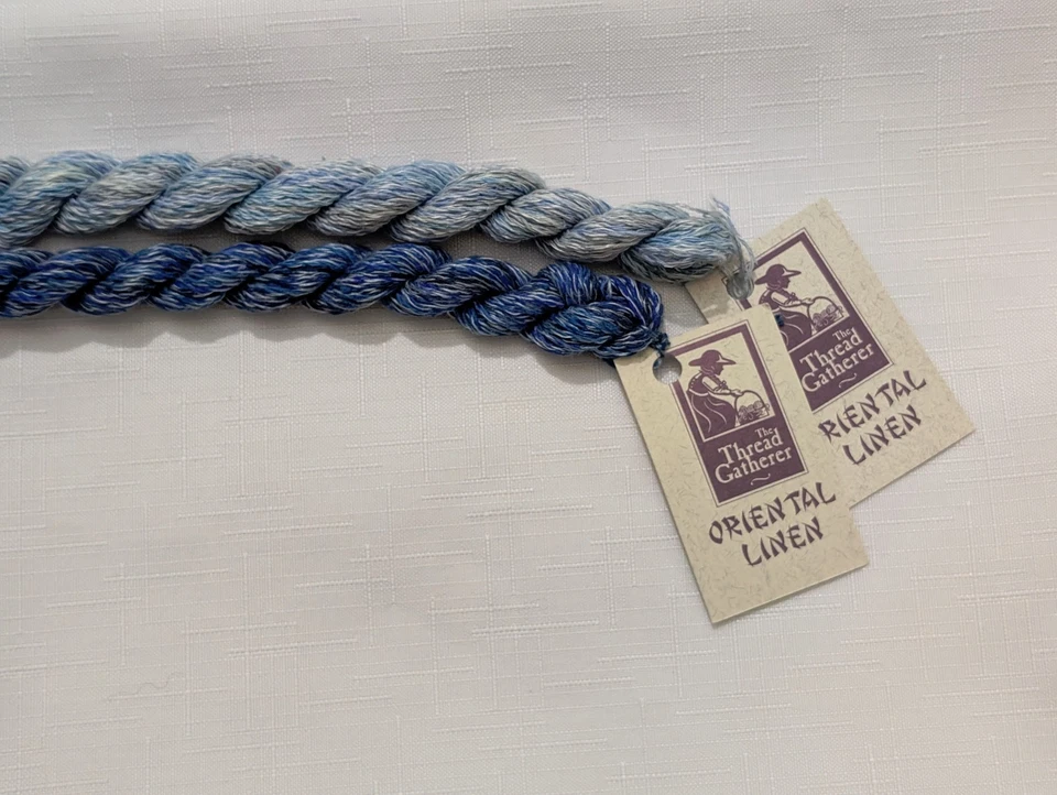 Thread Gatherer Oriental Linen 2 Skeins Pearled Blues and Blue Seas - Image 3 of 3