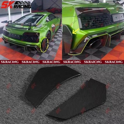 Carbon Fiber/Forged Carbon Rear Bumper Side Splitters Fits For Audi R8 2020-2023