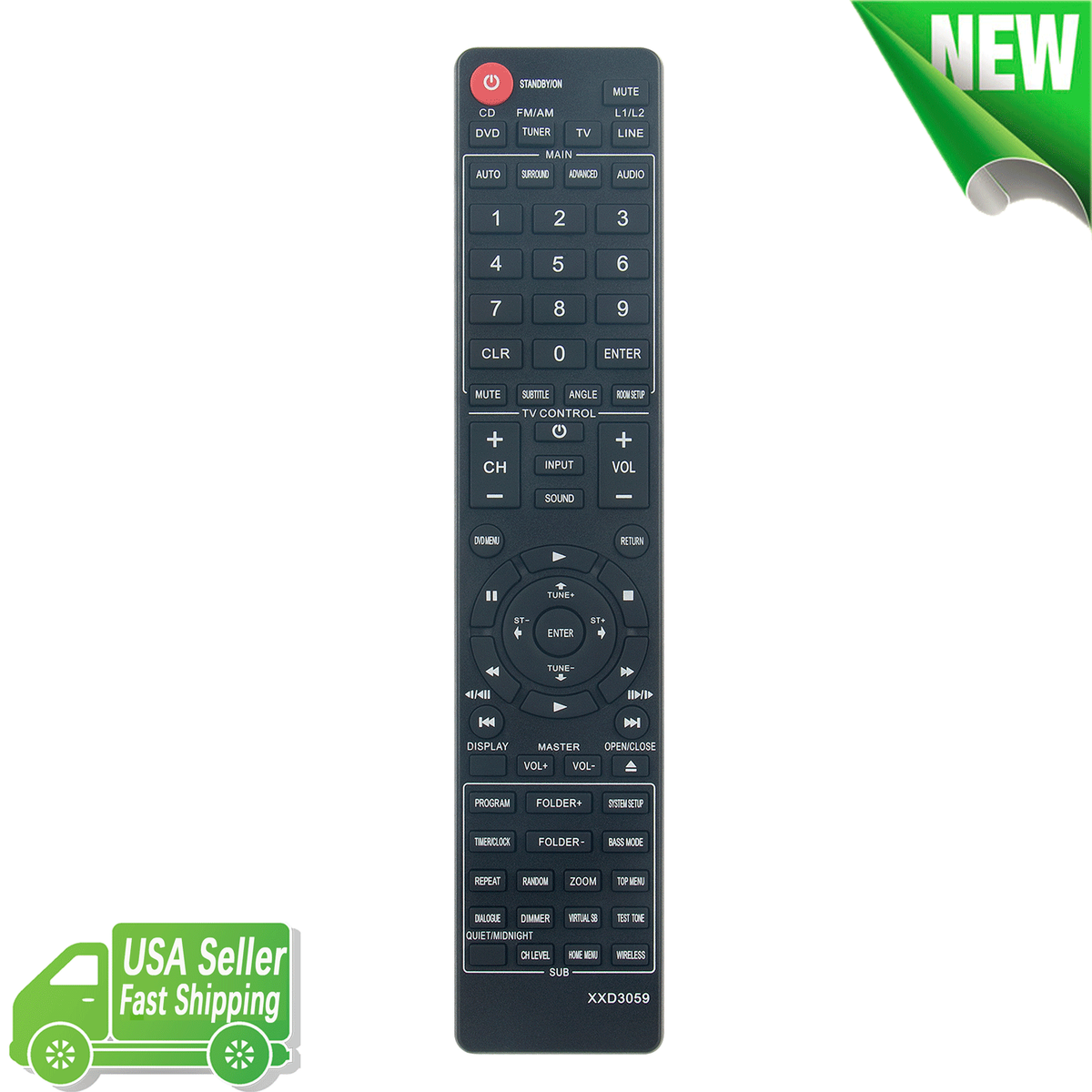 New XXD3059 Replaced Remote Control for Pioneer DVD/CD Receiver XV