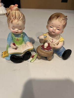 Joseph Original Adorable Boy enjoying  his yummy food,  and sweet Girl writing