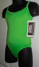 Fl Green Classic Camisole Leotard Dance Front Lined Matte Spandex Girls Szs NWT
