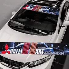 Mitsubishi RALLIART SPORTS Front Window Windshield Vinyl Banner Decal Sticker
