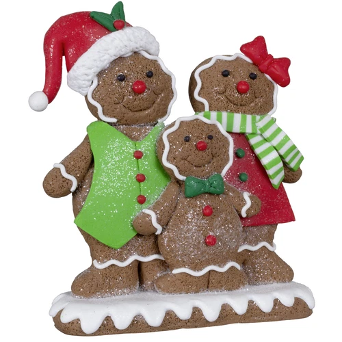 Lebkuchenfamilie 15cm Tischdeko Lebkuchenmann Weihnachtsdeko Pfefferkuchen braun - Bild 1 von 2