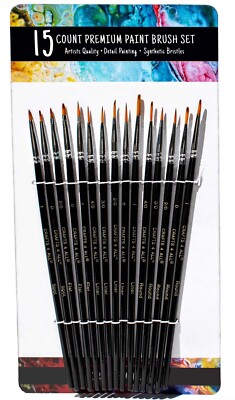 Basteln 4 alle - 15 Stück Künstler Qualität Premium Pinsel Set