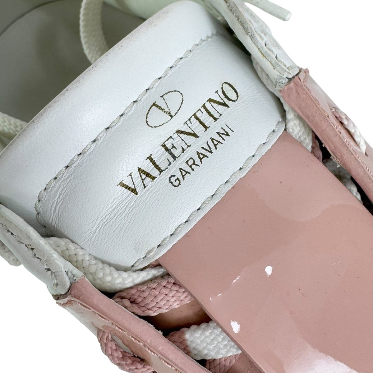 VALENTINO GARAVANI White Pink Leather Skateboard Women Sneakers