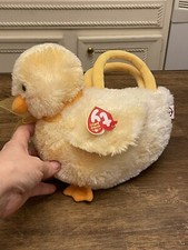Ty Purse Beanie Babies Cool Chick Duck Plush Yellow Bird Zipper Handles Kitsch