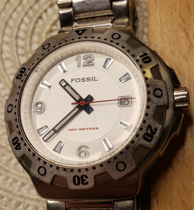 Men's FOSSIL Blue Water-Resistant Watch AM4041 w/ New Battery