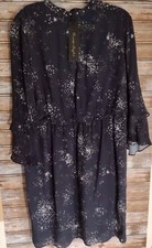 PHASE EIGHT Star Print Dress In Charcoal size 16 - BNWT Great Evening Dress