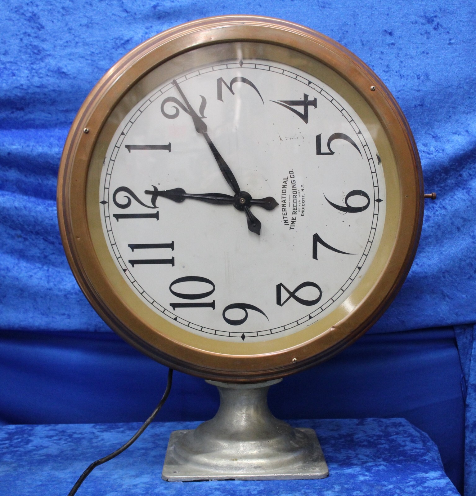 International Time Recording Company Clock Two Sided Flange Endicott