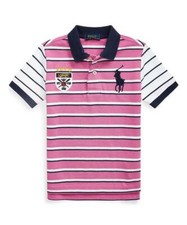 NWT Ralph Lauren Pink Little Boys' Big Pony Cotton Striped Mesh 2 2T pau1521