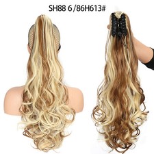 Women's Curly Ponytail with Claw Clip 22-Inch Long Wavy Hair Extension H4Z8