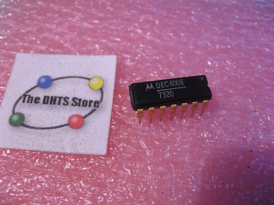 DEC4008 Motorola 8-Bit Parity Generator IC Plastic Gold DEC Date-1973 NOS Qty 1