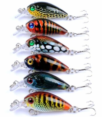6PCS Crankbaits Fishing Lures Wobblers Bass Fishing Floating Minnow Hard Baits
