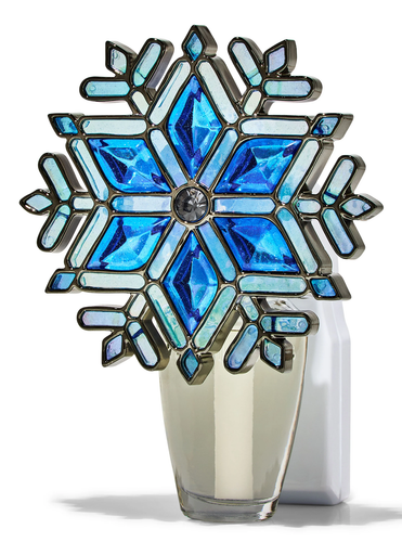 Bath & Body Works irisierend blau Buntglas Schneeflocke Stecker Wandblumen Neu mit Etikett ❄ - Bild 9 von 10