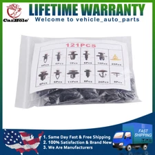 121PC Car Clips for Hole Plastic Rivets Retainer Fender Push Pin Fastener Bumper