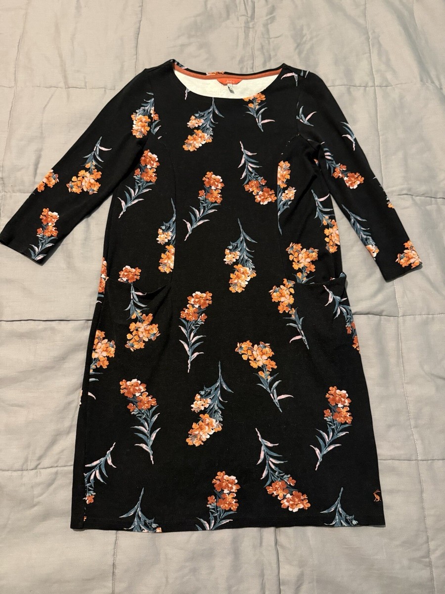 Joules Tunic Dress Ladies UK 8 Black Floral Jersey Suki British Classic  Style | eBay UK