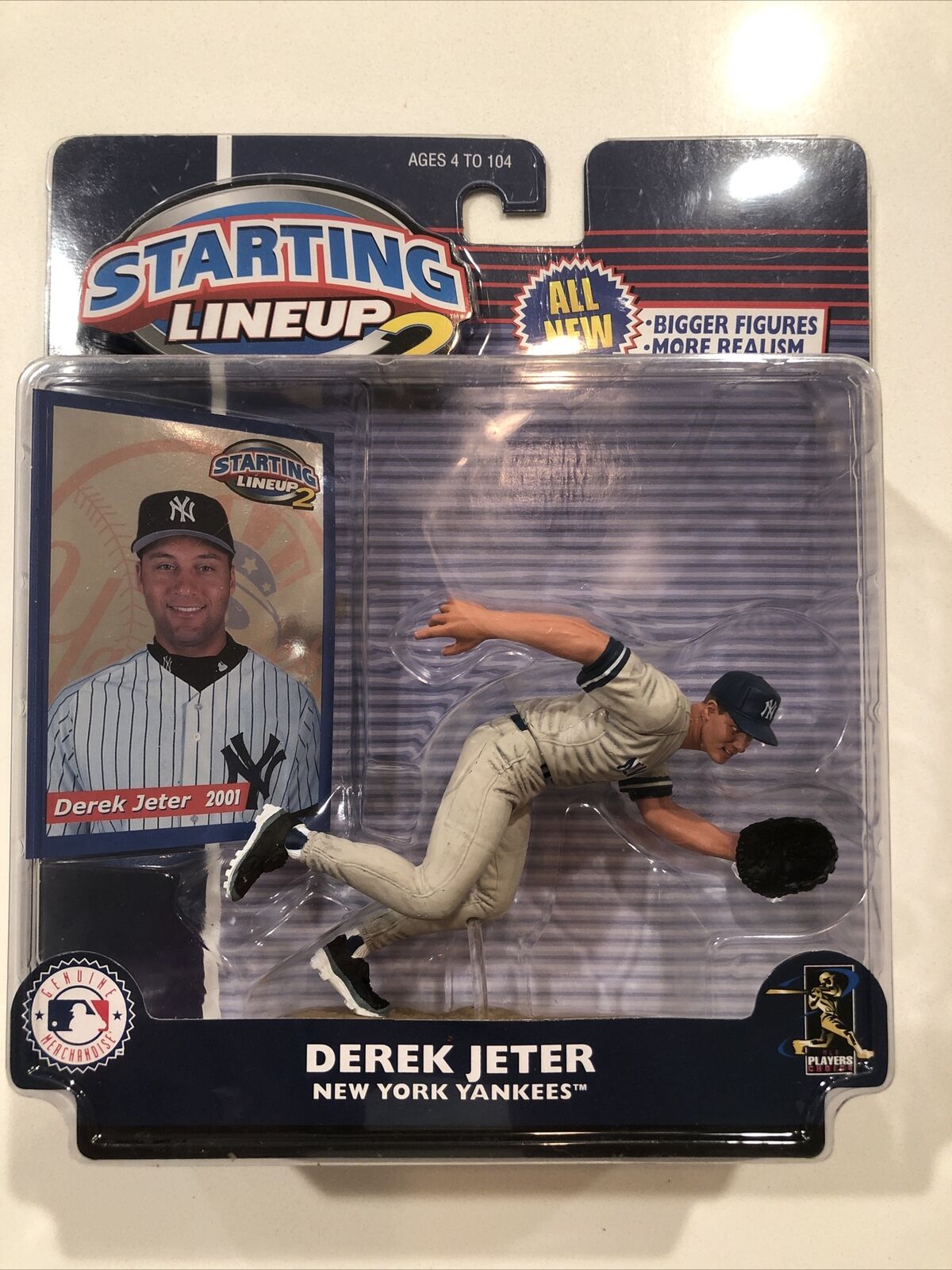 2001 DEREK JETER Starting Lineup 2 New York Yankees Baseball SLU Figure + Card