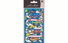 Racing Race Car Track Pit Stop Gas Oil Checkered Flag Sticko Stickers