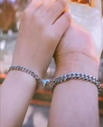 2pcs Silver Magnet Couple Bracelet Wristbands Distance Magnet Gift Set UK