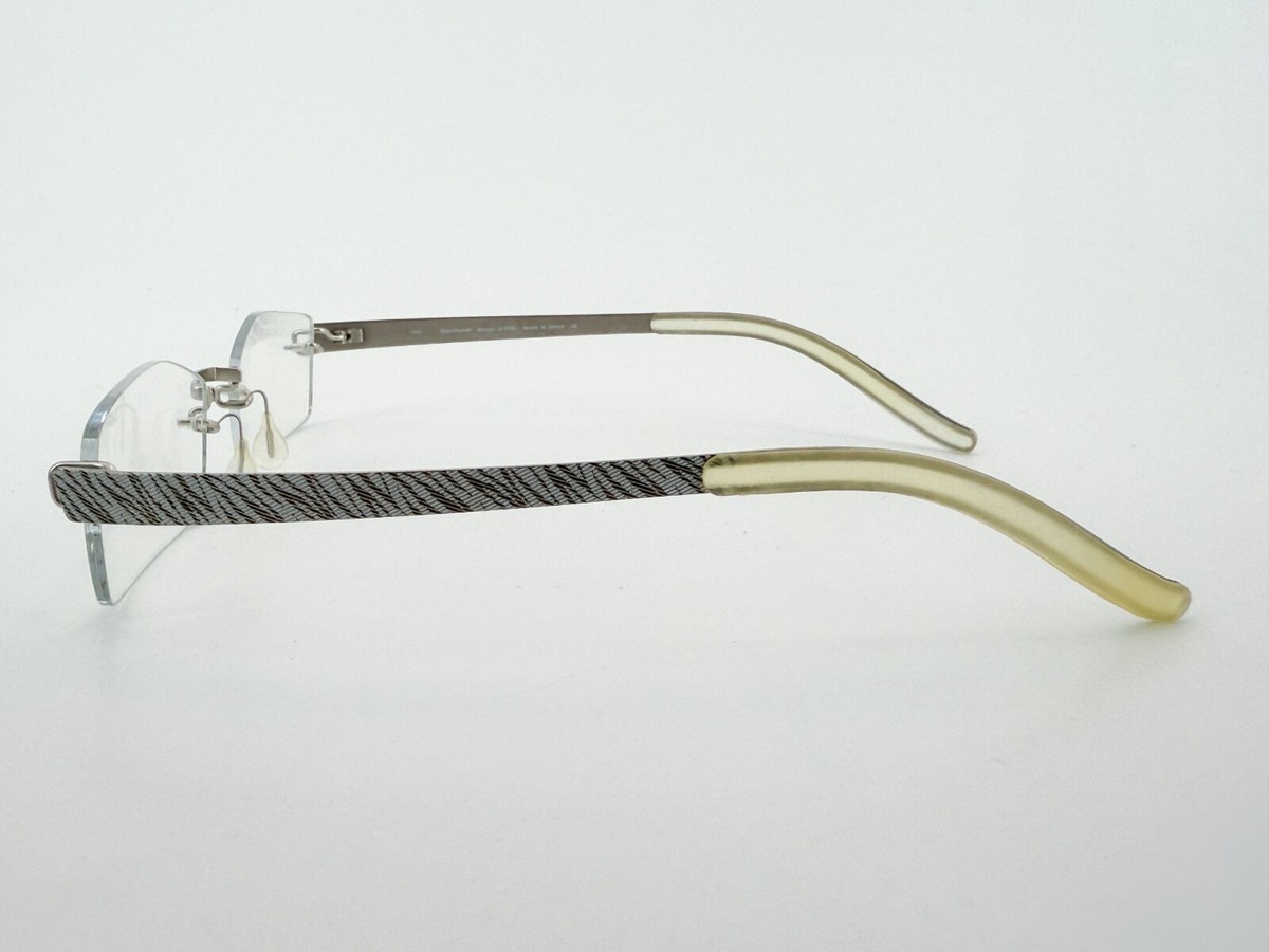 Kazuo Kawasaki MP 704 Eyeglasses FRAME 22-46 Silver Zebra