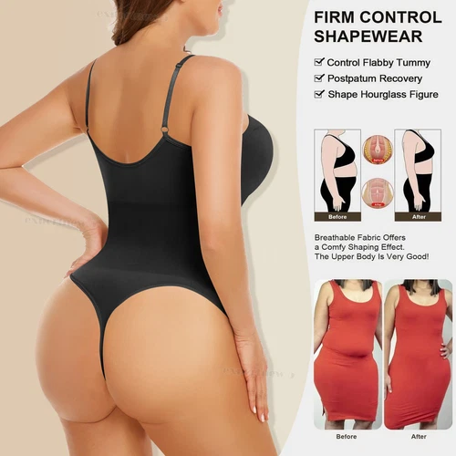 Women Shapewear Bodysuit Tummy Control Body Shaper Sculpting Snatched Waist Cami - Picture 3 of 48