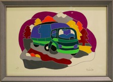 UGO NESPOLO serigrafia in cornicefirmata certificata da Galleria - NO faccincani