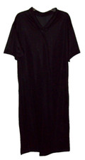 CLEARANCE Black Nylon Tricot CAFTAN LOUNGE DRESS 48" Chest * 50" Length XL-2X