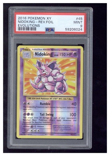 2016 Pokemon XY Evolutions 25 Poliwrath-Reverse Foil PSA 9 - Picture 1 of 2