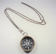 BEACH FASHION ANTIQUE BRASS MARITIME HANDHELD COMPASS NAUTICAL SEA LIFE NECKALCE