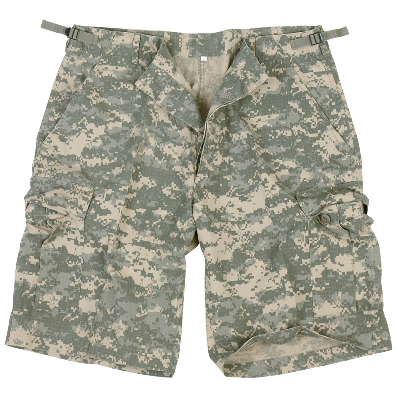 【L】CARORIE RIPSTOP CARGO SHORTS CAMO Ripstop US Army Combat Cargo Military Mens Shorts ACU Digital Camo