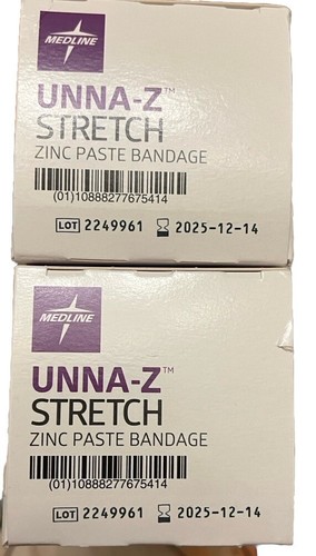 Medline UNNA-Z Zinc Paste Bandage 4" x 10 yds Lot of 2 Exp 1/2027 New Sealed - Picture 2 of 3