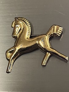 Authentic Vintage Coro Sterling Silver Horse/Pony Brooch Gold Plated - Plating Scratches