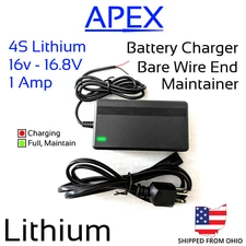 14.8v - 16.8v Li-ion 4S 1A Bare Wire DIY Lithium Battery Charger