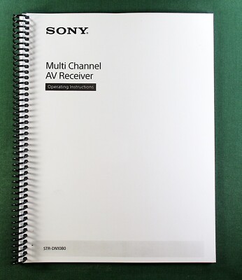 Sony STR-DN1080 Instruction Manual:  72 Pages & Protective Covers!
