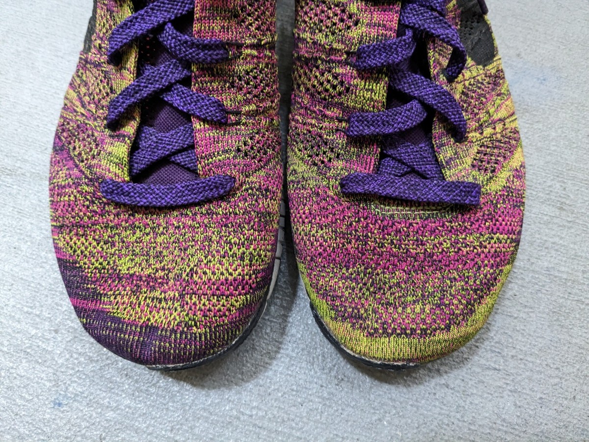 Nike Free Flyknit Chukka Men 9.5 Purple Fireberry Shoes  display picture 3