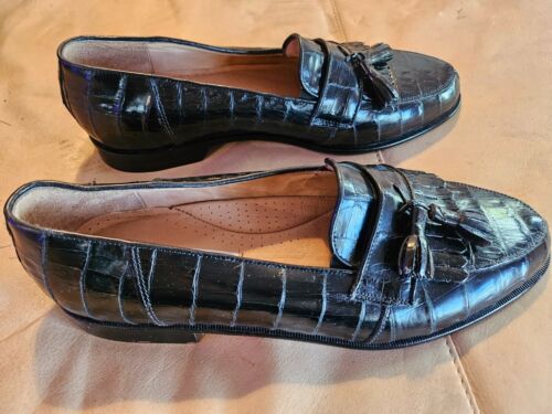 Belvedere Genuine Alligator mens dress casual shoes US 12 Black - Picture 3 of 8