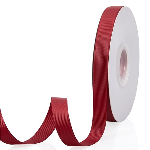 Burgundy 5/8" X 50 Yards Continuous Solid Color Double Faced Grosgrain Ribbon...