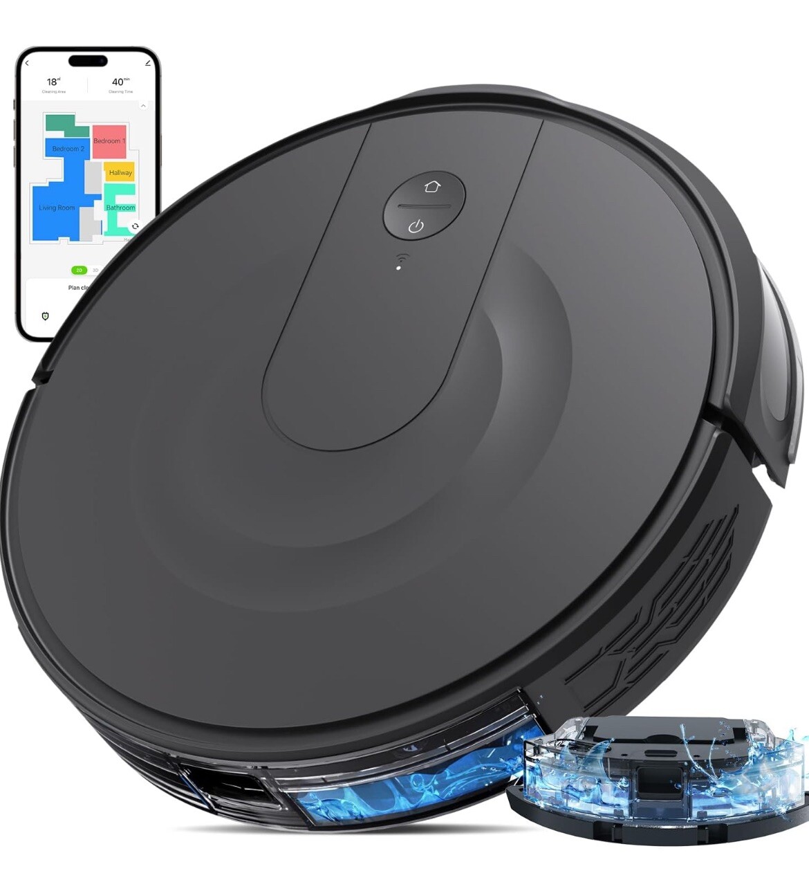 Kewbily Robot Vacuum and Mop Combo, LiDAR Navigation with Ultra Slim Design