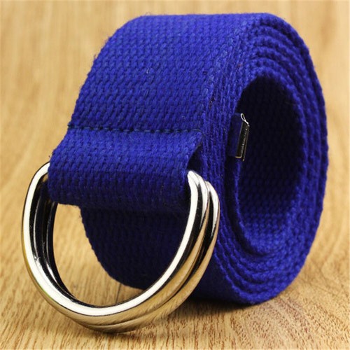 Men Women Canvas Belt Webbing D Ring Buckle Woven Military Army Waistband Combat - Picture 9 of 26