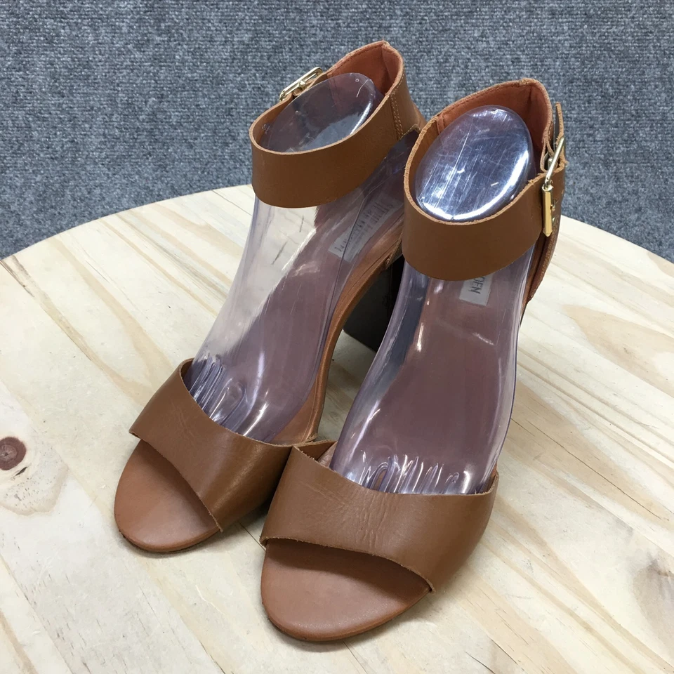Steve Madden Tacones Mujer 10M Marrón Estoriaa Correa al Tobillo Hebilla Cuero Foto 3 de 4