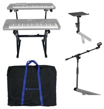 Rockville Z55 Z-Style 2-Tier Keyboard Stand Bag Mic Laptop Stand Attachments
