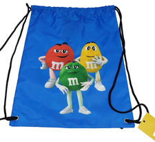 Mochila saco de viaje M&M's azul caramelo con cordón