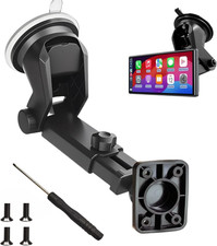 Carplay Screen Mount with Scrwes, Flexible Suction Cup Bracket for 7"/ 9"/ 10.26