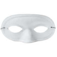White Satin Domino Masquerade Venetian Eye Mask Adult One Size 58190S