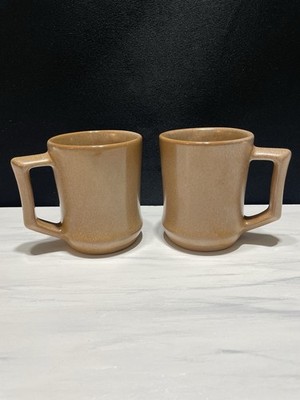 Pair of Vintage Frankoma Plainsman Brown C5 Coffee Cup / Mugs